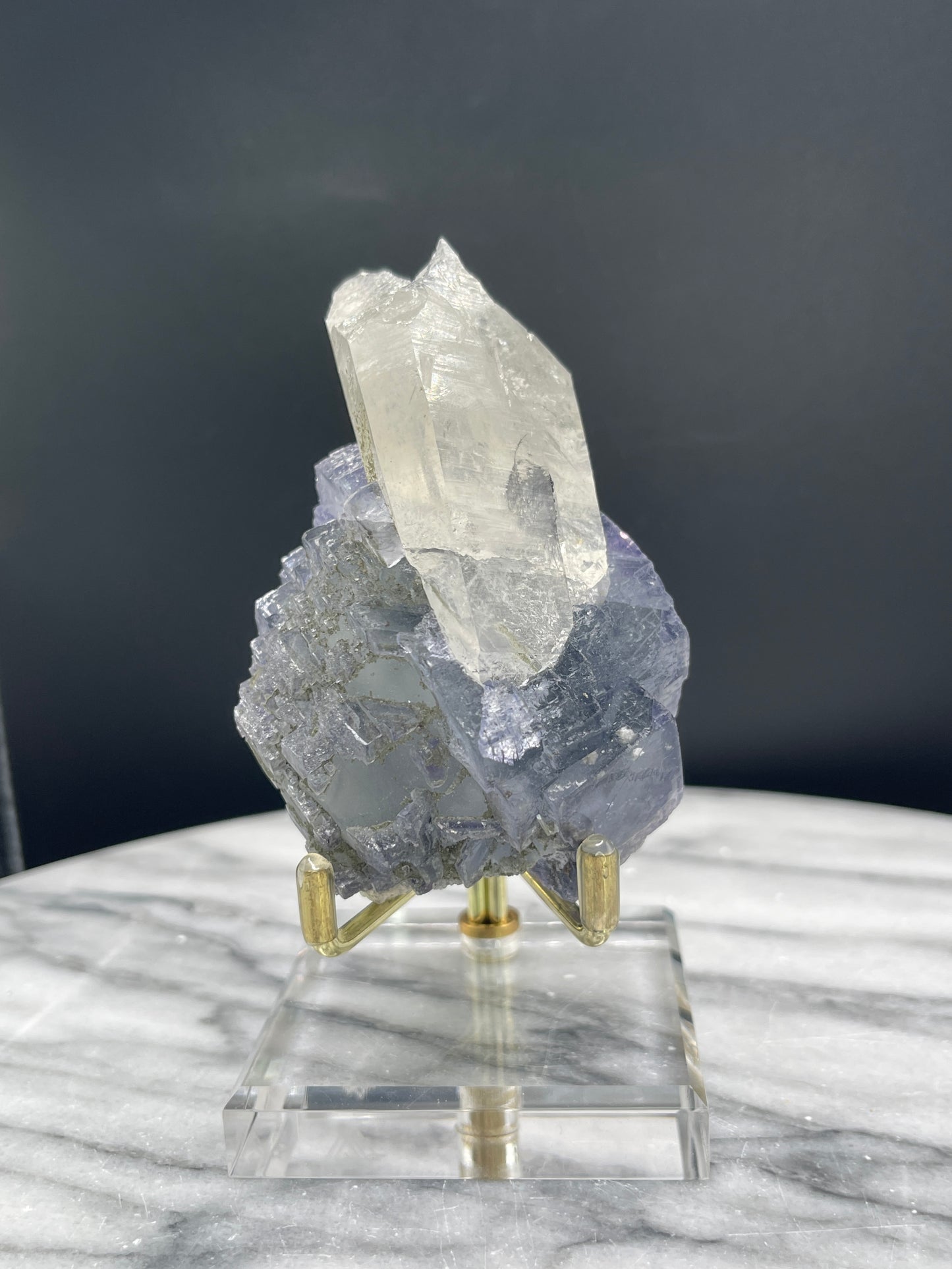 YGX Fluorite with Quartz, Calcite,  Bismuthinite, Wolframite, Pyrite