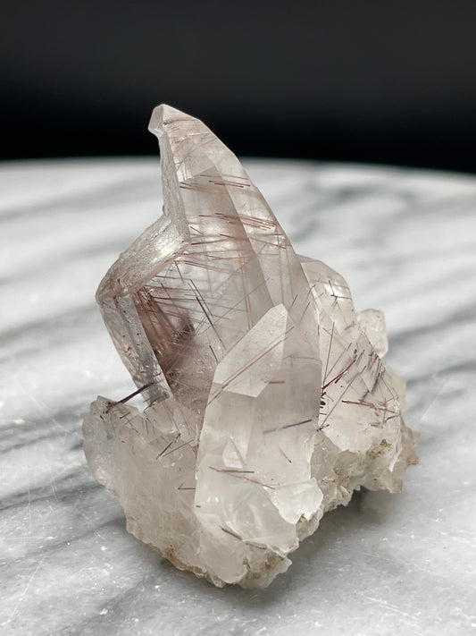 Rutile In Clear Quartz Cluster