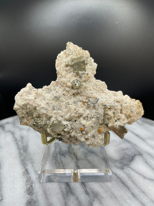 Pyrite and Spessartine Garnet Cluster