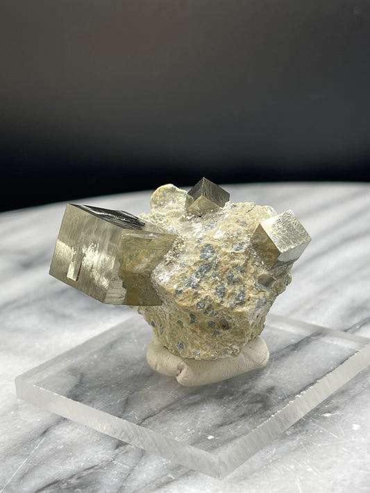 Pyrite Cubes On Matrix