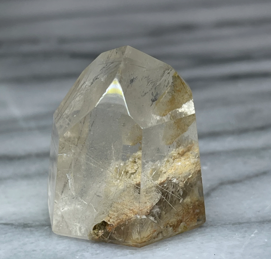 Mini Rutile Lodolite Tower With Silver Inclusions