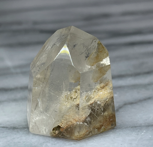 Mini Rutile Lodolite Tower With Silver Inclusions
